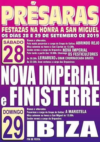 Fechas, información, programa, cartel, imágenes, mapa y ubicación de San Miguel de Présaras  en  Vilasantar