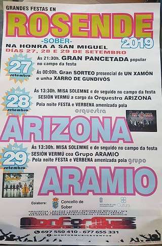 Fechas, información, programa, cartel, imágenes, mapa y ubicación de San Miguel de Rosende  en  Sober