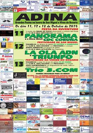 Fechas, información, programa, cartel, imágenes, mapa y ubicación de San Miguel e Virxe do Rosario de Adina   en  Sanxenxo