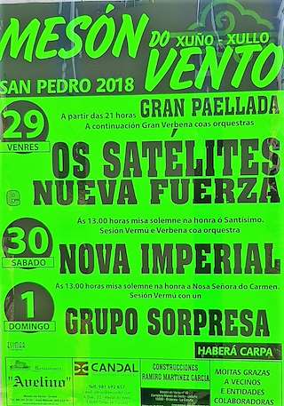 Fechas, información, programa, cartel, imágenes, mapa y ubicación de San Pedro de Mesón do Vento (2024)  en  Ordes