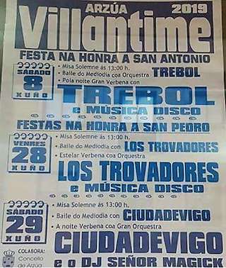 Fechas, información, programa, cartel, imágenes, mapa y ubicación de San Pedro de Villantime (2024)  en  Arzúa