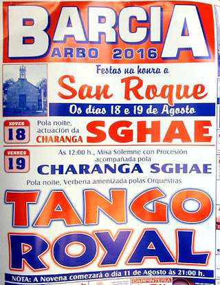 Fechas, información, programa, cartel, imágenes, mapa y ubicación de San Roque de Barcia  en  Arbo