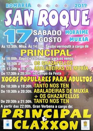 Fechas, información, programa, cartel, imágenes, mapa y ubicación de San Roque de Moraime  en  Muxía