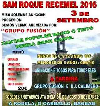 Fechas, información, programa, cartel, imágenes, mapa y ubicación de San Roque de Recemel  en  As Somozas