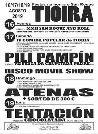 Fechas, información, programa, cartel, imágenes, mapa y ubicación de San Roque de Tioira  en  Maceda