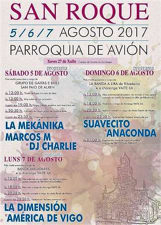 Fechas, información, programa, cartel, imágenes, mapa y ubicación de San Roque e San Xusto e Pastor  en  Avión