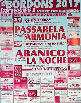 Fechas, información, programa, cartel, imágenes, mapa y ubicación de San Roque e Virxe do Carme de Bordóns  en  Sanxenxo