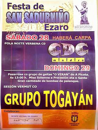 Fechas, información, programa, cartel, imágenes, mapa y ubicación de San Sadurniño de Ézaro  en  Dumbría
