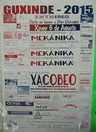 Fechas, información, programa, cartel, imágenes, mapa y ubicación de San Salvador de Guxinde  en  Entrimo