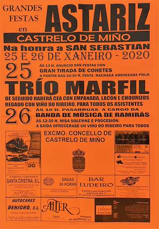 Fechas, información, programa, cartel, imágenes, mapa y ubicación de San Sebastián de Astariz  en  Castrelo de Miño
