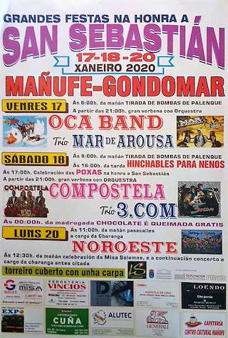 Fechas, información, programa, cartel, imágenes, mapa y ubicación de San Sebastián de Mañufe  en  Gondomar