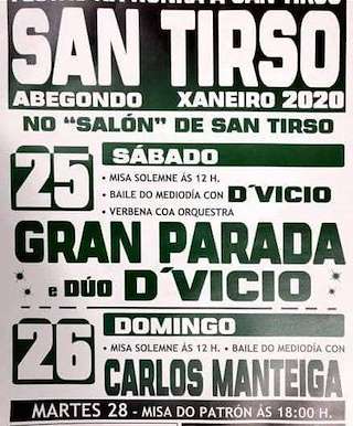 Fechas, información, programa, cartel, imágenes, mapa y ubicación de San Tirso  en  Abegondo