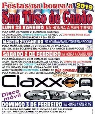 Fechas, información, programa, cartel, imágenes, mapa y ubicación de San Tirso de Cando  en  Outes