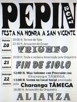 Fechas, información, programa, cartel, imágenes, mapa y ubicación de San Vicente de Pepín  en  Castrelo do Val