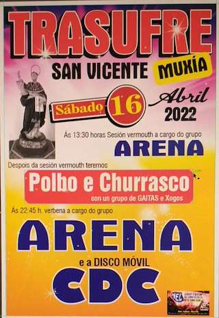 Fechas, información, programa, cartel, imágenes, mapa y ubicación de San Vicente de Trasufre  en  Muxía