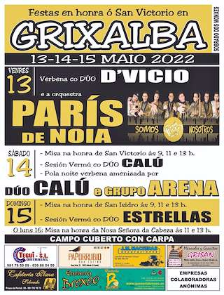 Fechas, información, programa, cartel, imágenes, mapa y ubicación de San Victorio de Grixalba  en  Sobrado