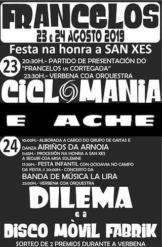Fechas, información, programa, cartel, imágenes, mapa y ubicación de San Xes de Francelos  en  Ribadavia