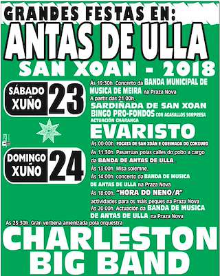 Fechas, información, programa, cartel, imágenes, mapa y ubicación de San Xoán (2024)  en  Antas de Ulla