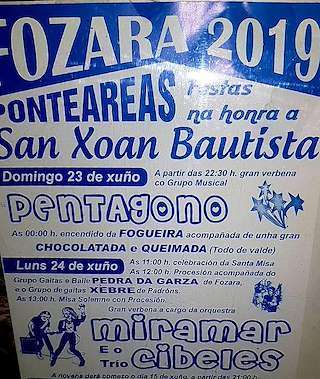Fechas, información, programa, cartel, imágenes, mapa y ubicación de San Xoán de Fozara (2024)  en  Ponteareas