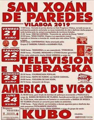 Fechas, información, programa, cartel, imágenes, mapa y ubicación de San Xoán de Paredes (2024)  en  Vilaboa