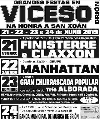 Fechas, información, programa, cartel, imágenes, mapa y ubicación de San Xoán de Viceso (2024)  en  Brión