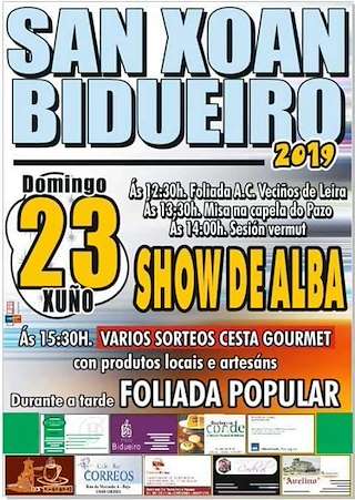 Fechas, información, programa, cartel, imágenes, mapa y ubicación de San Xoán do Bidueiro (2024)  en  Ordes