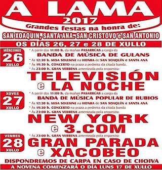 Fechas, información, programa, cartel, imágenes, mapa y ubicación de San Xoaquín e Santa Ana  en  A Lama