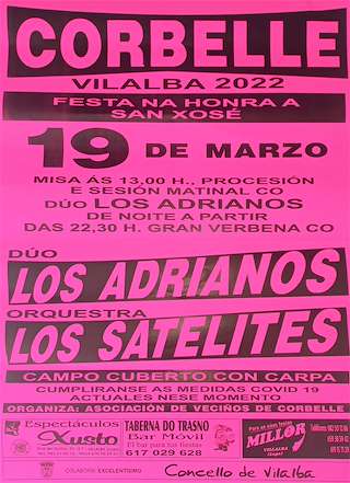 Fechas, información, programa, cartel, imágenes, mapa y ubicación de San Xosé de Corbelle  en  Vilalba