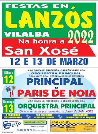 Fechas, información, programa, cartel, imágenes, mapa y ubicación de San Xosé de Lanzós  en  Vilalba