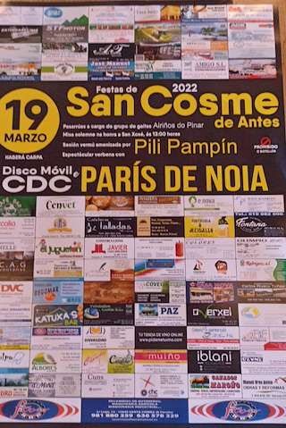 Fechas, información, programa, cartel, imágenes, mapa y ubicación de San Xosé de San Cosme  en  Mazaricos
