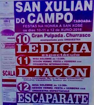 Fechas, información, programa, cartel, imágenes, mapa y ubicación de San Xosé do Campo  (2024)  en  Taboada