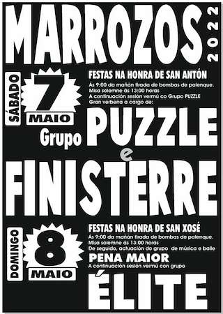 Fechas, información, programa, cartel, imágenes, mapa y ubicación de San Xosé e San Antón de Marrozos  en  Santiago de Compostela