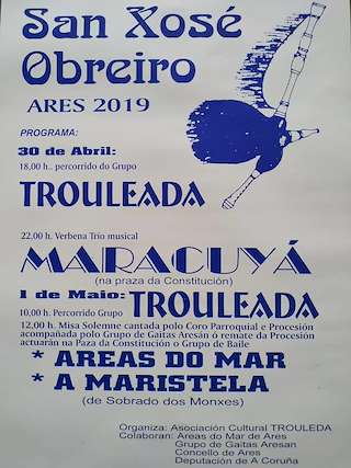 Fechas, información, programa, cartel, imágenes, mapa y ubicación de San Xosé Obreiro  en  Ares