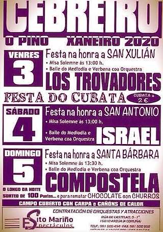 Fechas, información, programa, cartel, imágenes, mapa y ubicación de San Xulián de Cebreiro  en  O Pino