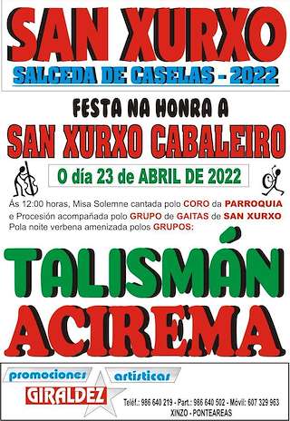 Fechas, información, programa, cartel, imágenes, mapa y ubicación de San Xurxo Cabaleiro   en  Salceda de Caselas