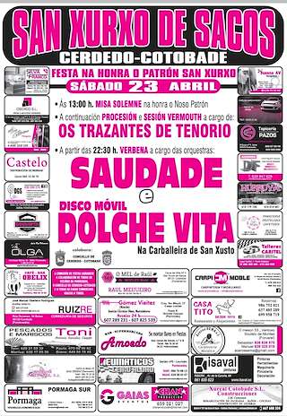 Fechas, información, programa, cartel, imágenes, mapa y ubicación de San Xurxo de Sacos  en  Cerdedo-Cotobade
