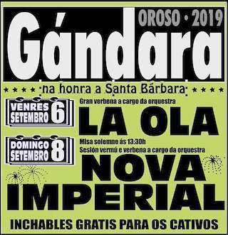 Fechas, información, programa, cartel, imágenes, mapa y ubicación de Santa Bárbara de Gándara  en  Oroso