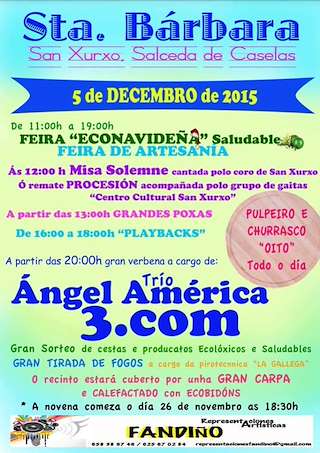 Fechas, información, programa, cartel, imágenes, mapa y ubicación de Santa Bárbara de San Xurxo  en  Salceda de Caselas
