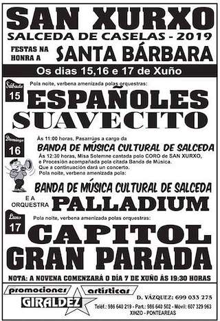 Fechas, información, programa, cartel, imágenes, mapa y ubicación de Santa Bárbara de San Xurxo  (2024)  en  Salceda de Caselas