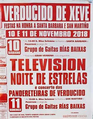 Fechas, información, programa, cartel, imágenes, mapa y ubicación de Santa Bárbara e San Martíño de Verducido  en  Pontevedra