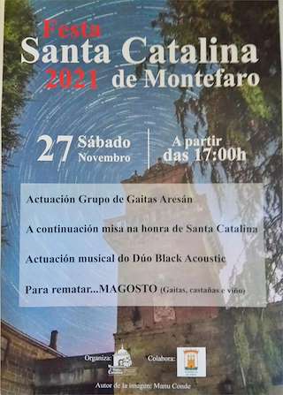 Fechas, información, programa, cartel, imágenes, mapa y ubicación de Santa Catalina de Montefaro  en  Ares
