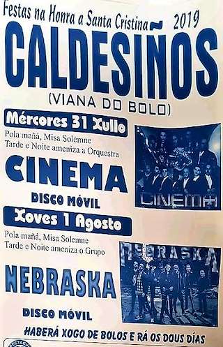 Fechas, información, programa, cartel, imágenes, mapa y ubicación de Santa Cristina de Caldesiños  en  Viana do Bolo