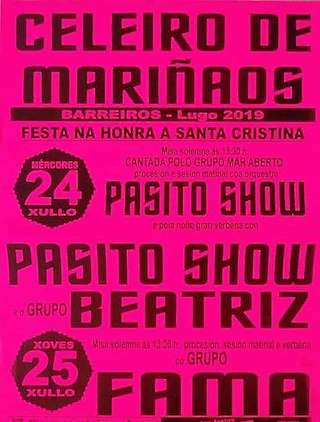 Fechas, información, programa, cartel, imágenes, mapa y ubicación de Santa Cristina de Celeiro de Mariñaos  en  Barreiros