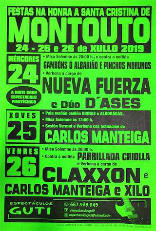 Fechas, información, programa, cartel, imágenes, mapa y ubicación de Santa Cristina de Montouto (2024)  en  Abegondo