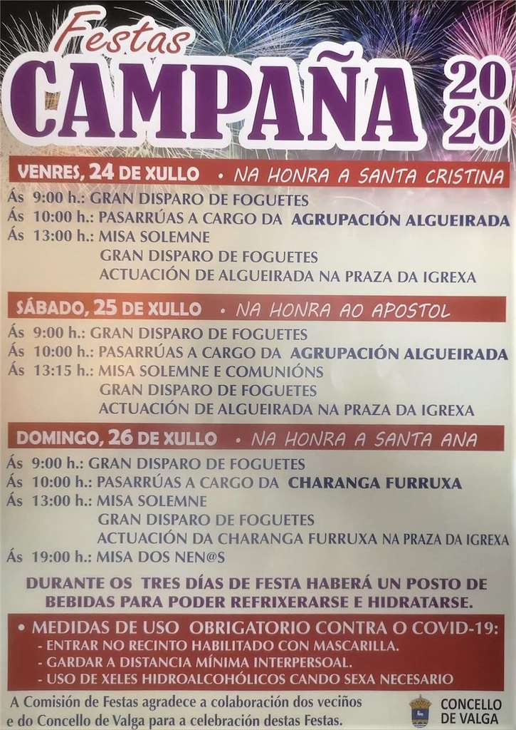 Santa Cristina, Santiago Apóstol y Santa Ana de Campaña en Valga