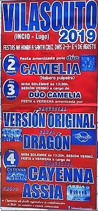 Fechas, información, programa, cartel, imágenes, mapa y ubicación de Santa Cruz de Vilasouto  en  O Incio