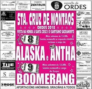 Fechas, información, programa, cartel, imágenes, mapa y ubicación de Santa Cruz e o Santísimo Sacramento de Montaos  en  Ordes