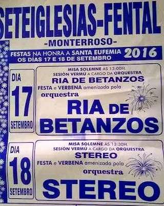 Fechas, información, programa, cartel, imágenes, mapa y ubicación de Santa Eufemia de Seteiglesias   en  Monterroso