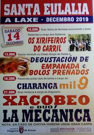 Fechas, información, programa, cartel, imágenes, mapa y ubicación de Santa Eulalia de A Laxe   en  Vilagarcía de Arousa