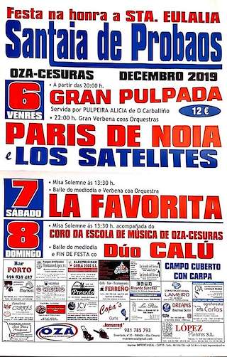 Fechas, información, programa, cartel, imágenes, mapa y ubicación de Santa Eulalia de Probaos  en  Oza Cesuras